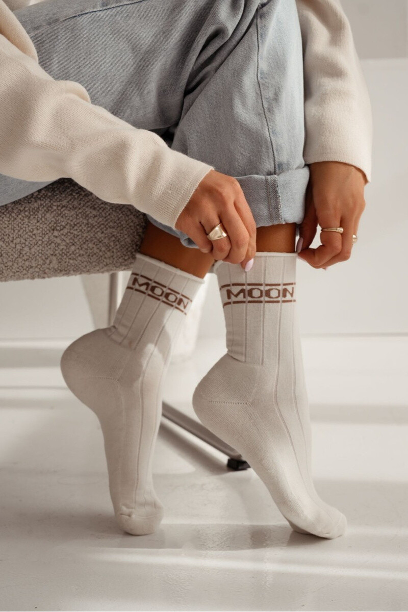 Milena Dámske ponožky Pólfrotte UNIQUE Bez švov MOON Ecru