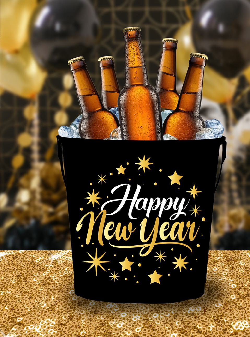 Guirca Kovová nádoba na chladenie sektu - Happy New Year 19 x 23 cm