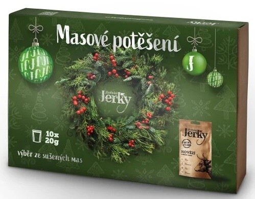 Juhočeské jerky vianočná darčeková kazeta mini 10x20 g