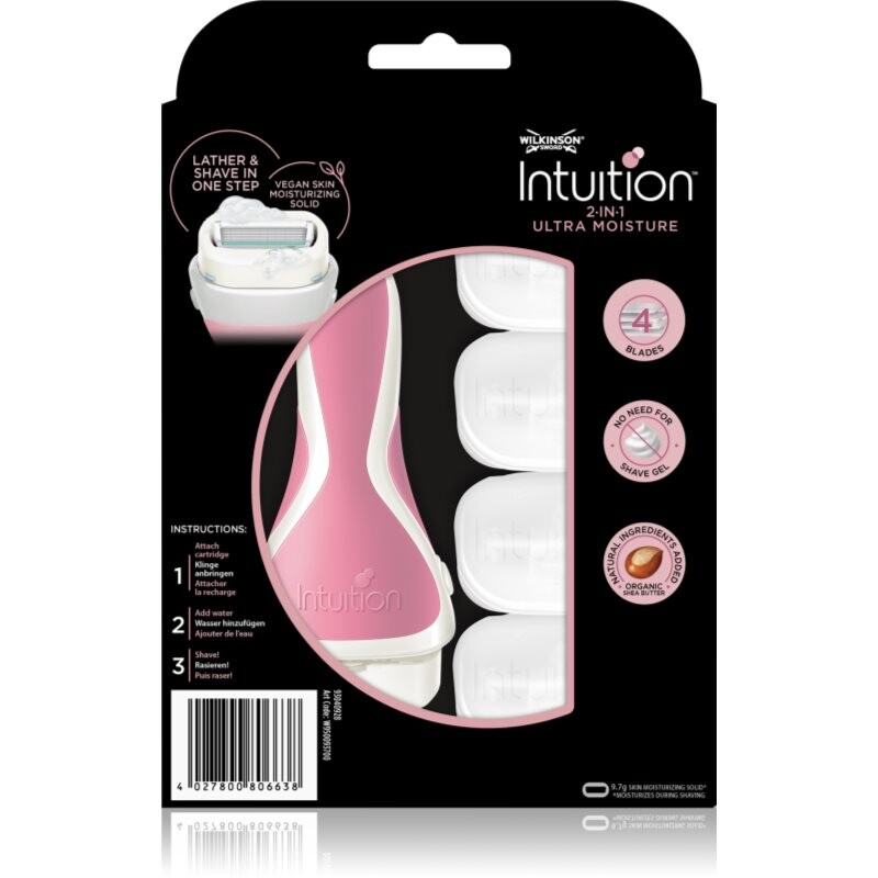 Wilkinson Sword Intuition 2in1 Ultra Moisture Razor holiaci strojček + náhradné hlavice 5 ks