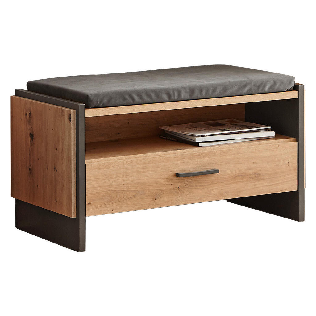 Hom`in LAVICA DO PREDSIENE, sivá, dub artisan, 87,1/47,9/41,3 cm