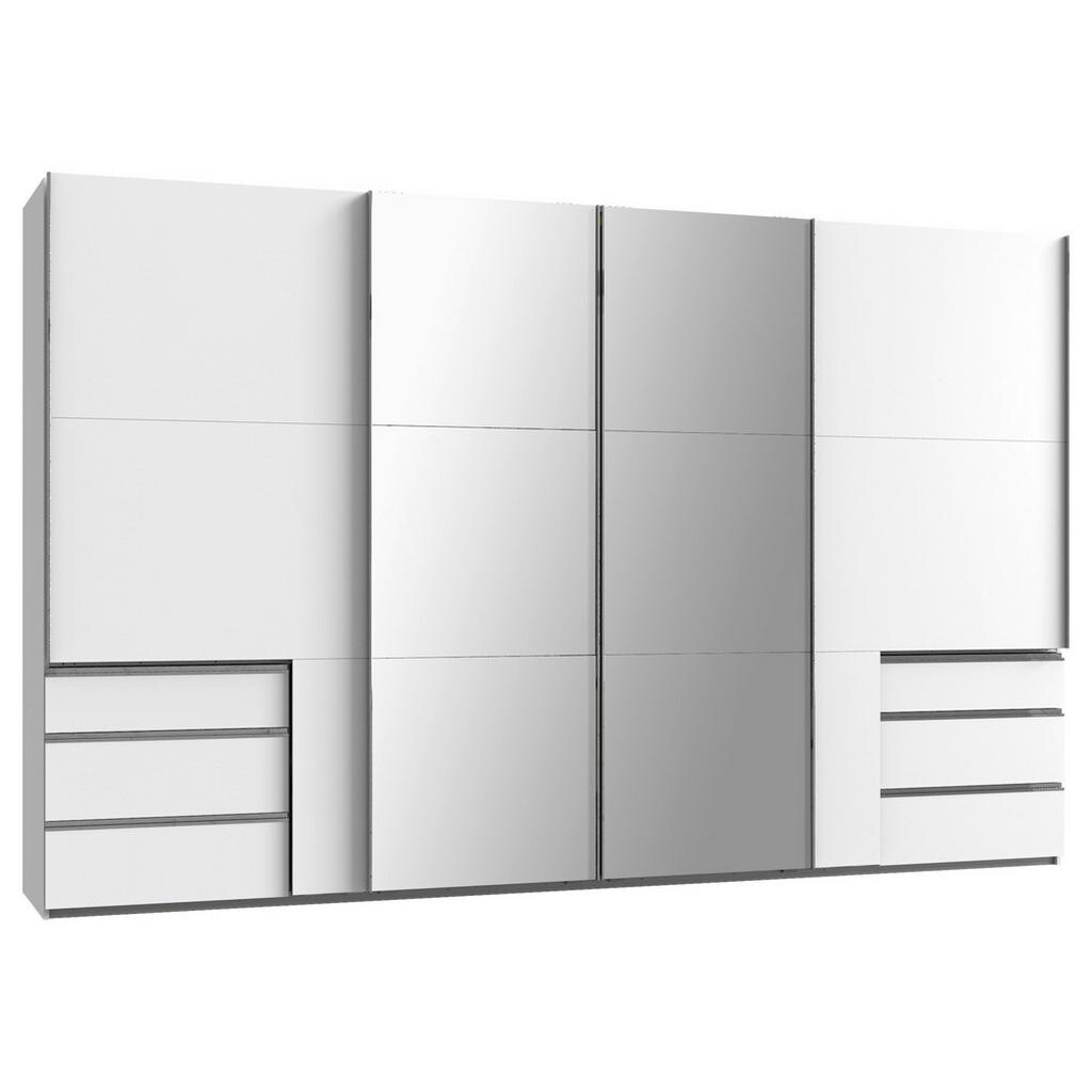 MID.YOU SKRIŇA S POSUVNÝMI DVERAMI, strieborná, biela, 350/216/65 cm