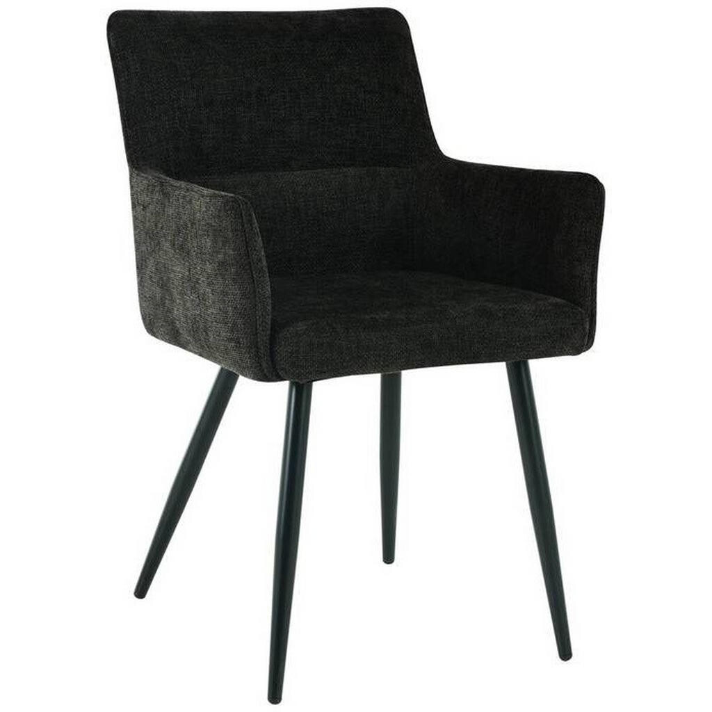 MID.YOU STOLIČKA S PODRÚČKAMI, železo, vzhľad ľanu, čierna