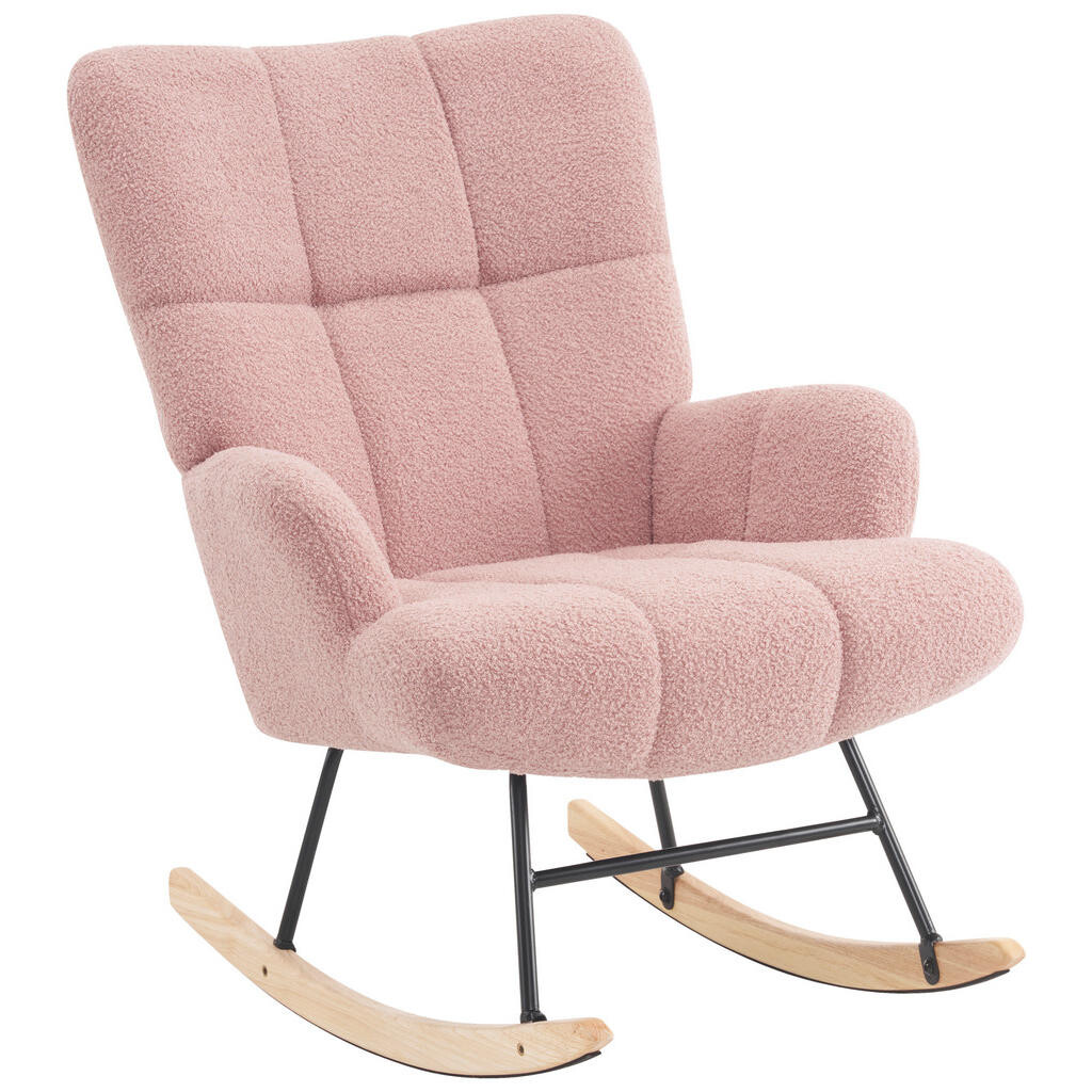 P & B STOLIČKA S PRUŽNÝM PODNOŽÍM, drevo, kov, textil, ružová