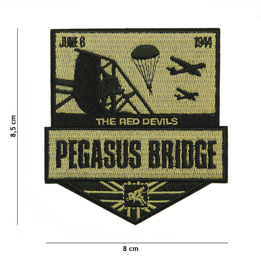 Nášivka textilná Fostex D-Day Pegasus Bridge - coyote-čierna