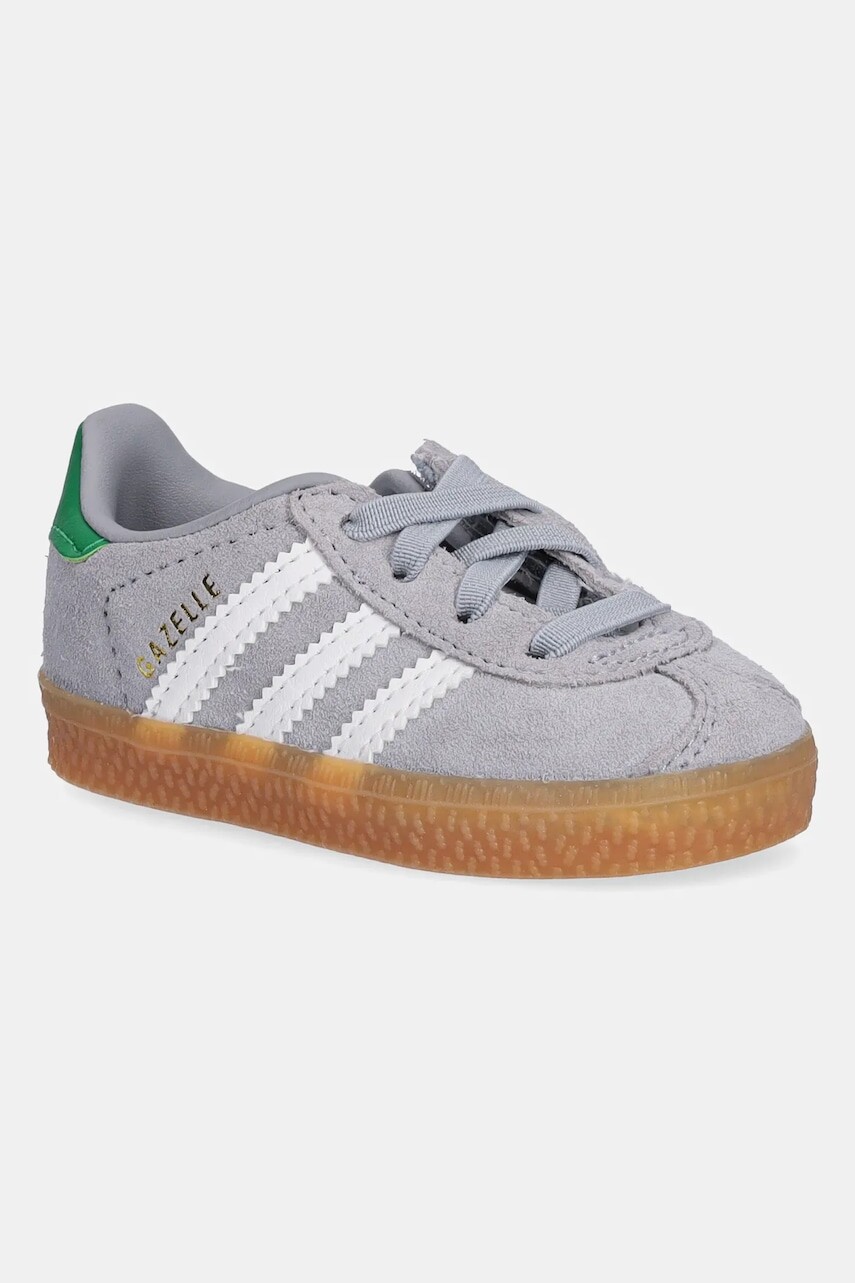 Detské tenisky adidas Originals GAZELLE šedá farba, JQ6002