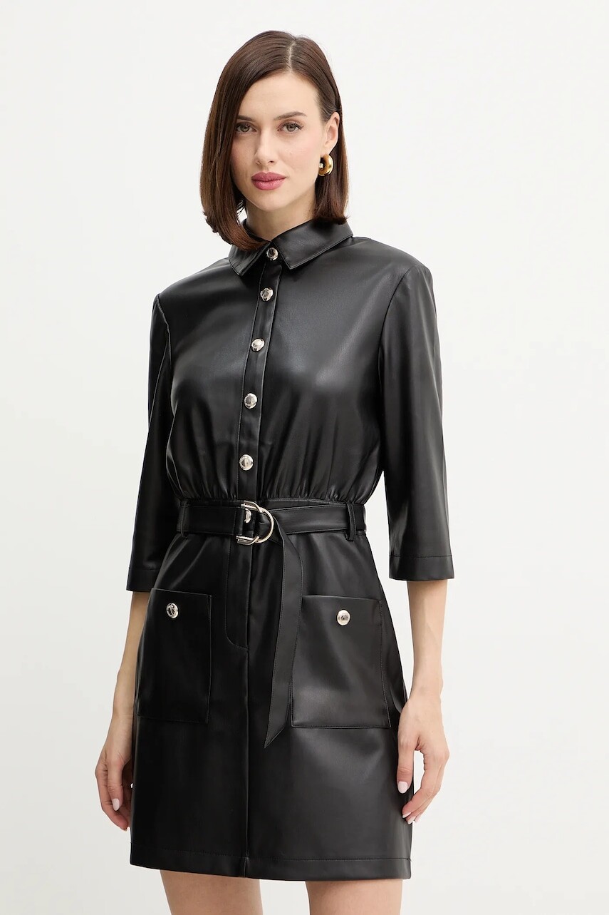 Šaty Morgan čierna farba, mini, rovný strih, RIGOK