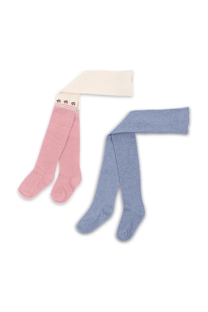 Detské pančuchy Konges Sløjd 2 PACK CHERRY LUREX TIGHTS 2-pak modrá farba, KS103629