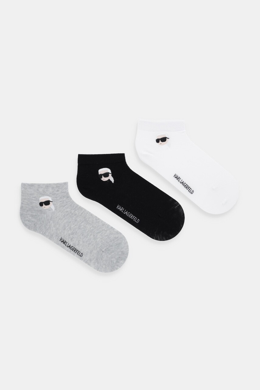 Ponožky Karl Lagerfeld 3-pak K/IKON biela farba, A4W47036