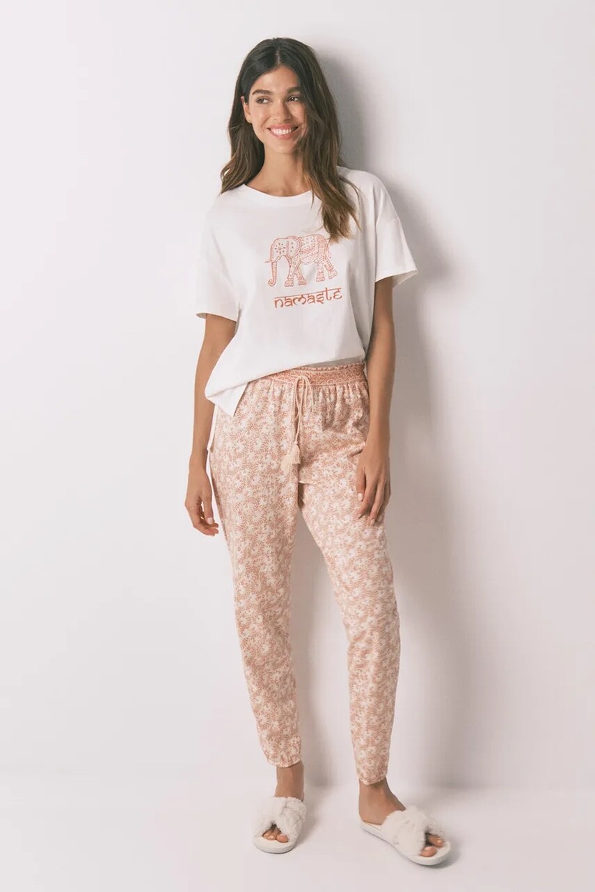 Bavlnené pyžamové nohavice women'secret oranžová farba, bavlnené, 3702250