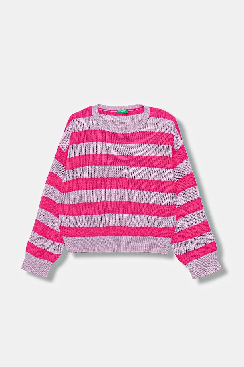 Detský sveter United Colors of Benetton fialová farba, 1Z8SQ108X