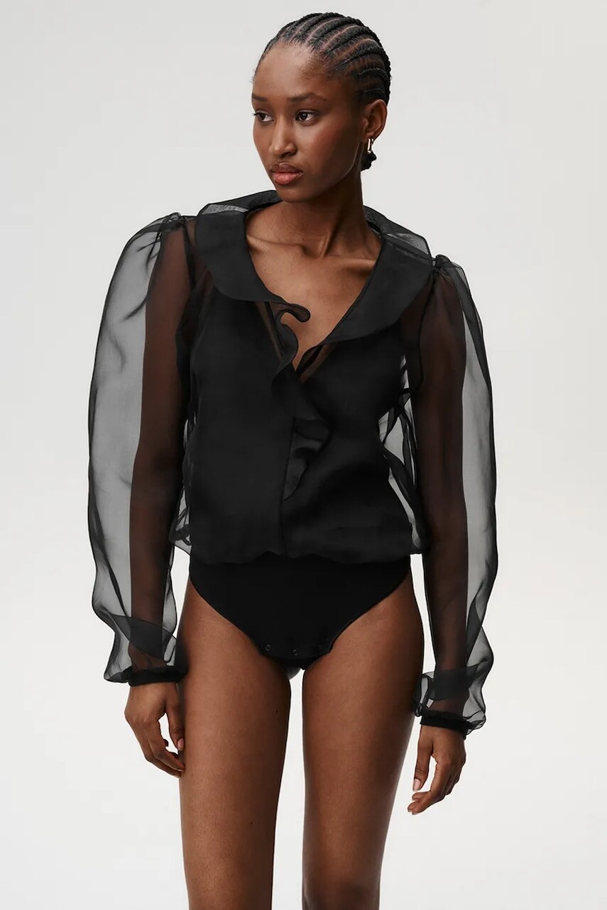 Body s prímesou hodvábu Undress Code Thong čierna farba, jednofarebná, 1025