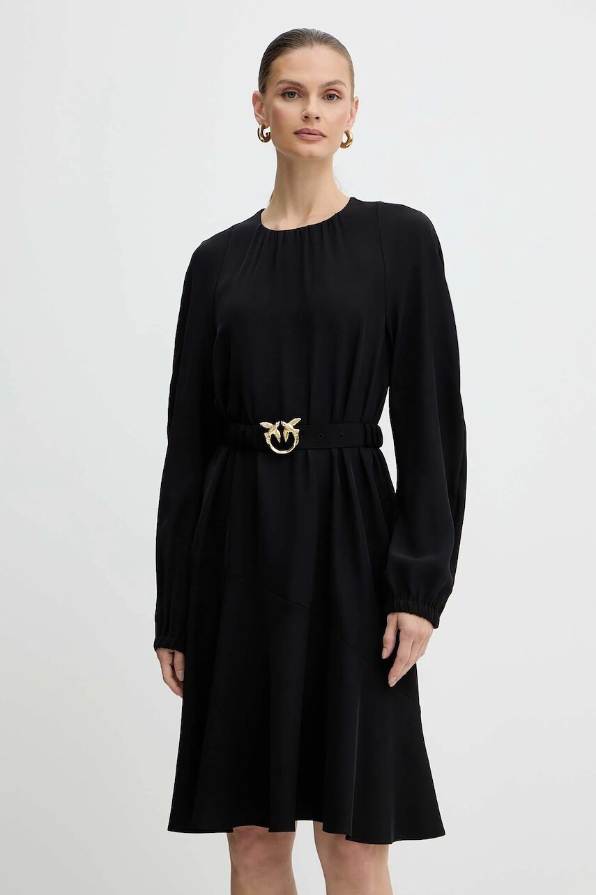 Šaty Pinko čierna farba, mini, áčkový strih, 105727 A2U2