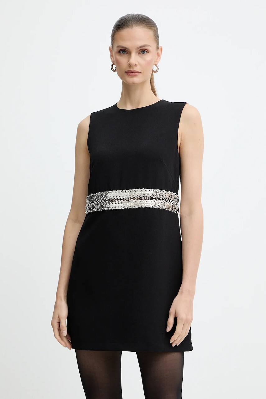 Šaty Pinko čierna farba, mini, rovný strih, 105956 A2YH