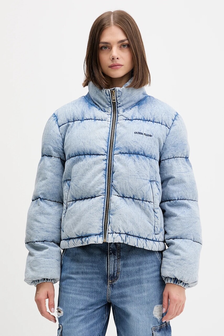 Rifľová bunda Guess Jeans modrá farba, zimná, W5BL85 D6181