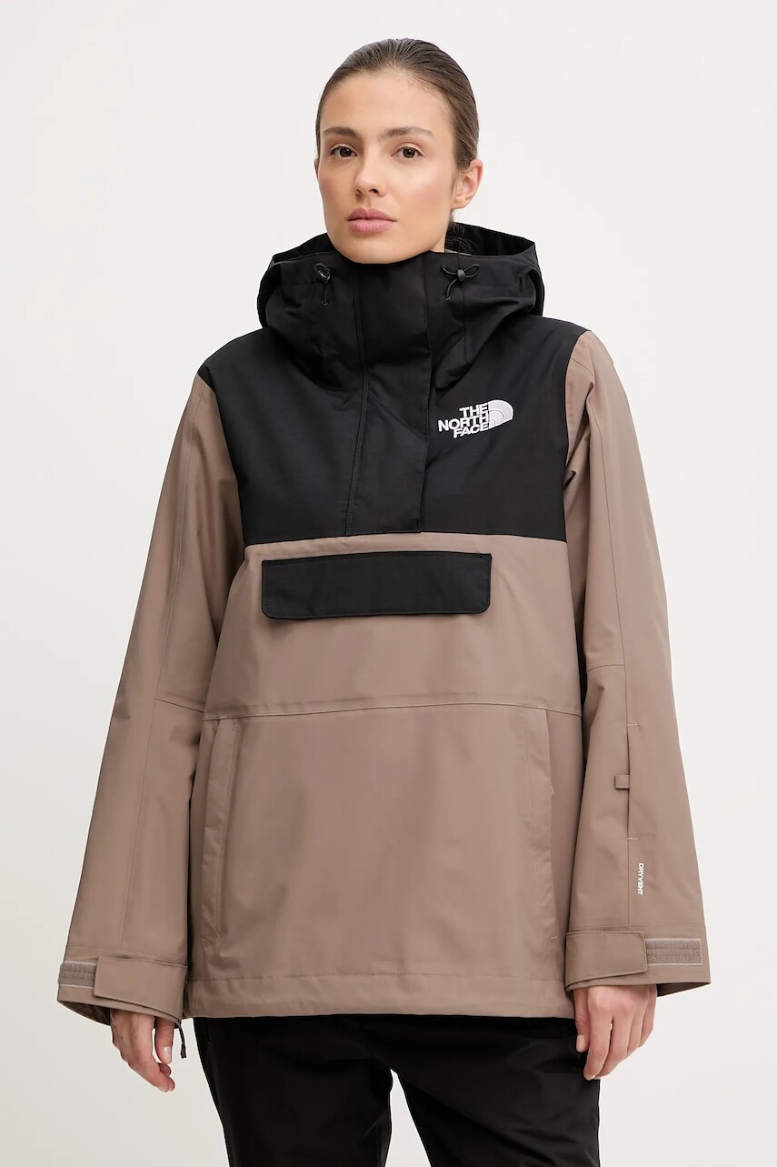 Lyžiarska bunda The North Face Driftview Anorak hnedá farba, NF0A82W1DHL1