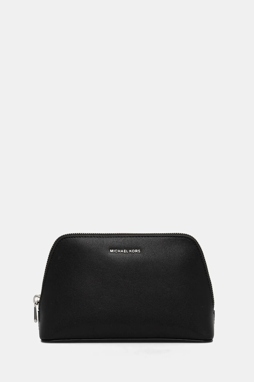 Kožená kozmetická taška MICHAEL Michael Kors čierna farba, 32F5SJ6T2T