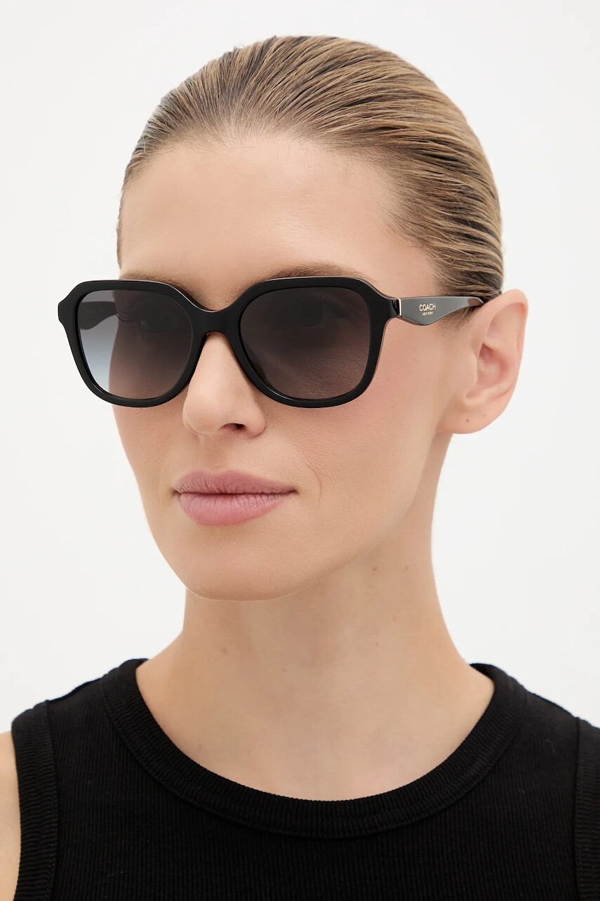 Slnečné okuliare Coach čierna farba, 0HC8437U