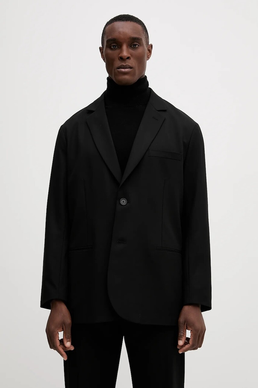 Sako s prímesou vlny Armani Exchange čierna farba, XM001195 AF16678