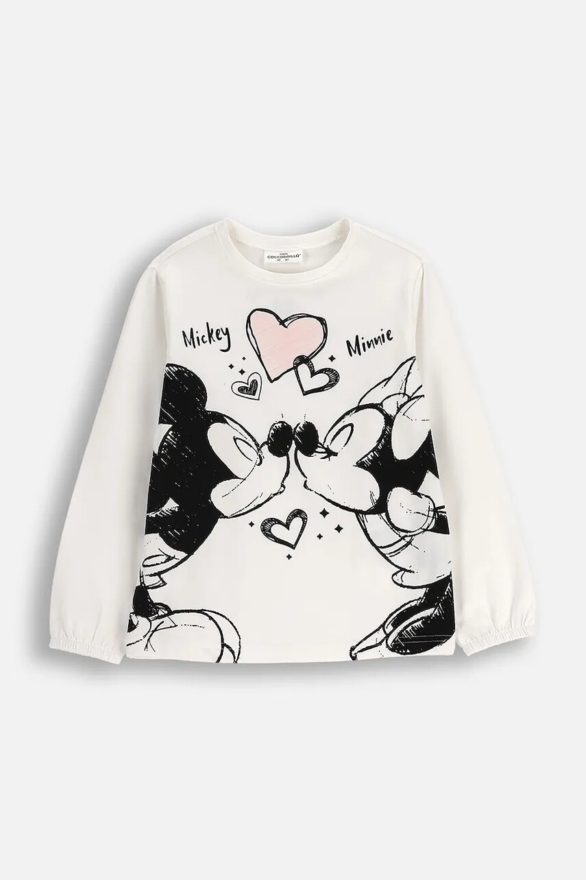 Detské tričko s dlhým rukávom Coccodrillo béžová farba, LICENCE GIRL