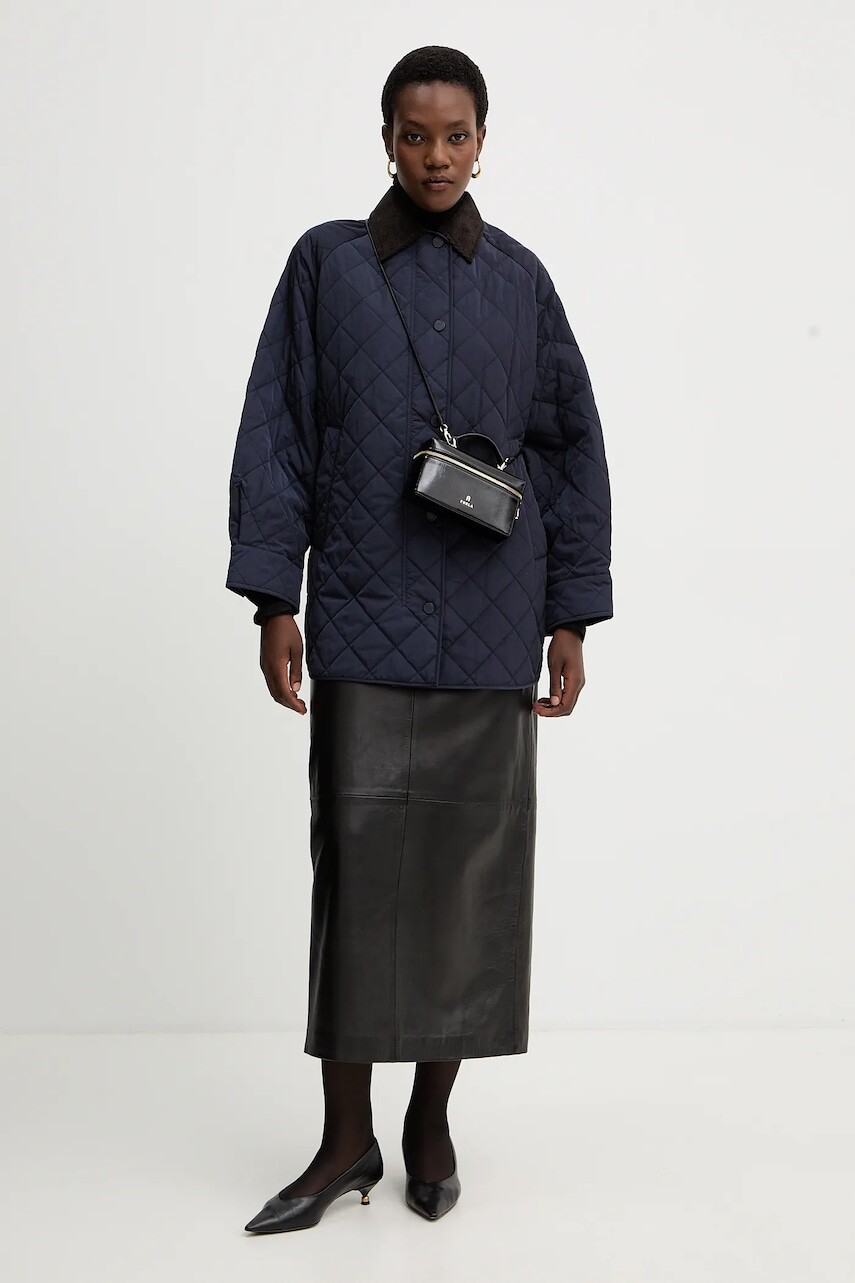 Bunda Weekend Max Mara PEPATO tmavomodrá farba, prechodná, oversize, 2525496102600