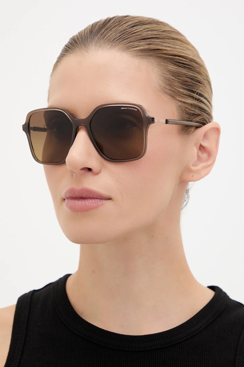 Slnečné okuliare Armani Exchange hnedá farba, 0AX4163S
