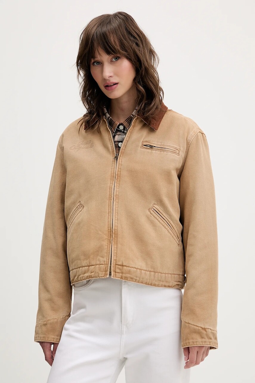 Rifľová bunda Guess Originals hnedá farba, prechodná, W5BN80 WG163