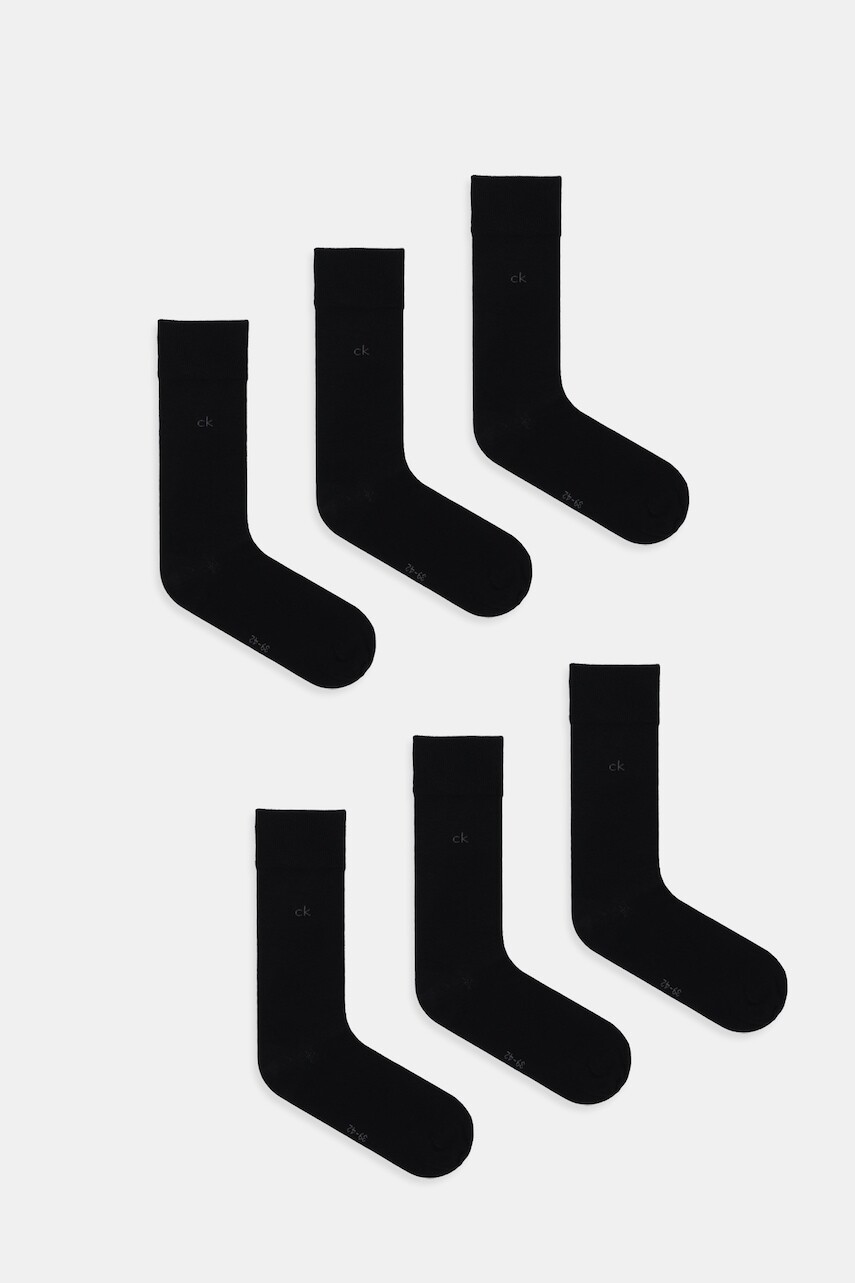 Ponožky Calvin Klein 6-pak čierna farba, 701238313