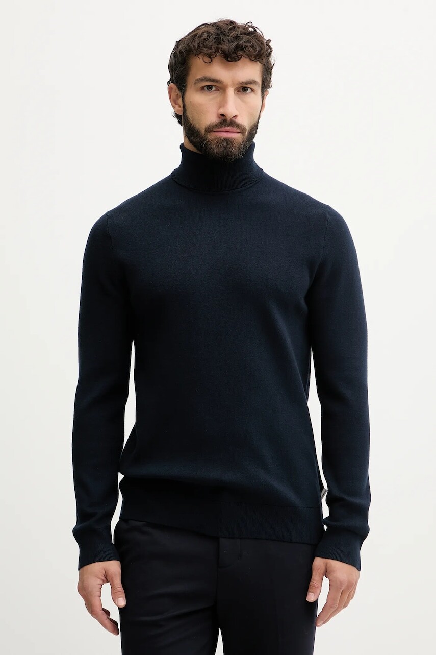 Sveter Lindbergh tmavomodrá farba, s rolákom, 30.805009D