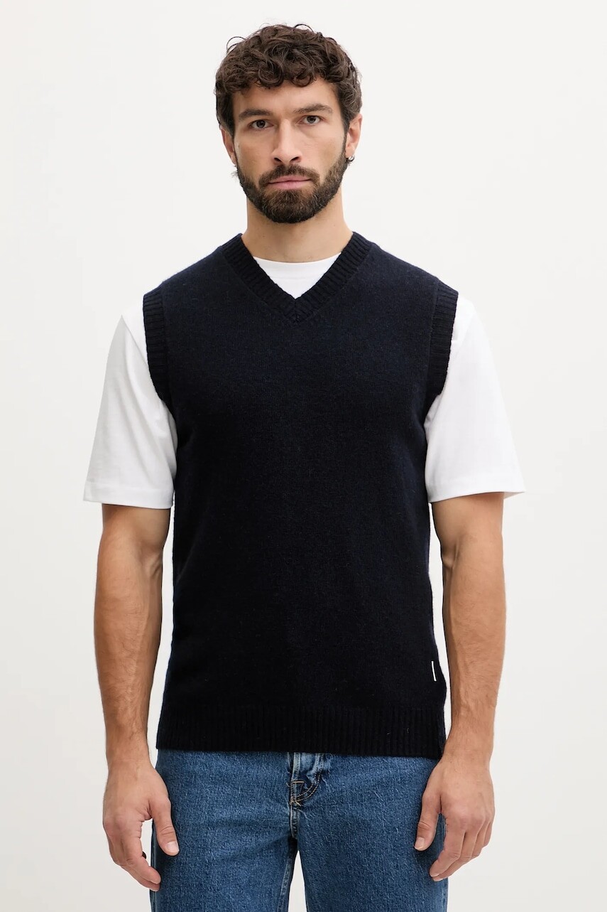 Vesta s prímesou vlny Lindbergh tmavomodrá farba, 30.800221