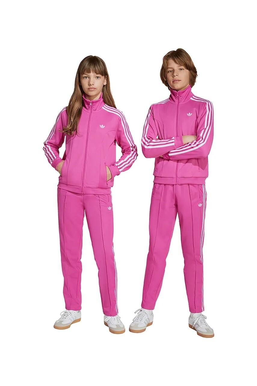 Detské tepláky adidas Originals ružová farba, s nášivkou, JW2846