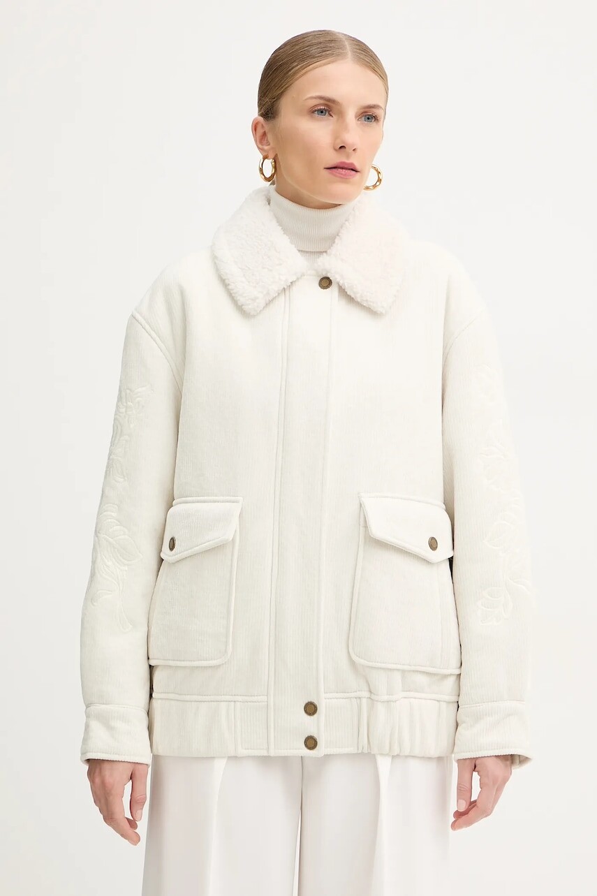 Menčestrová bunda ERMANNO Firenze béžová farba, prechodná, 57TD034E91