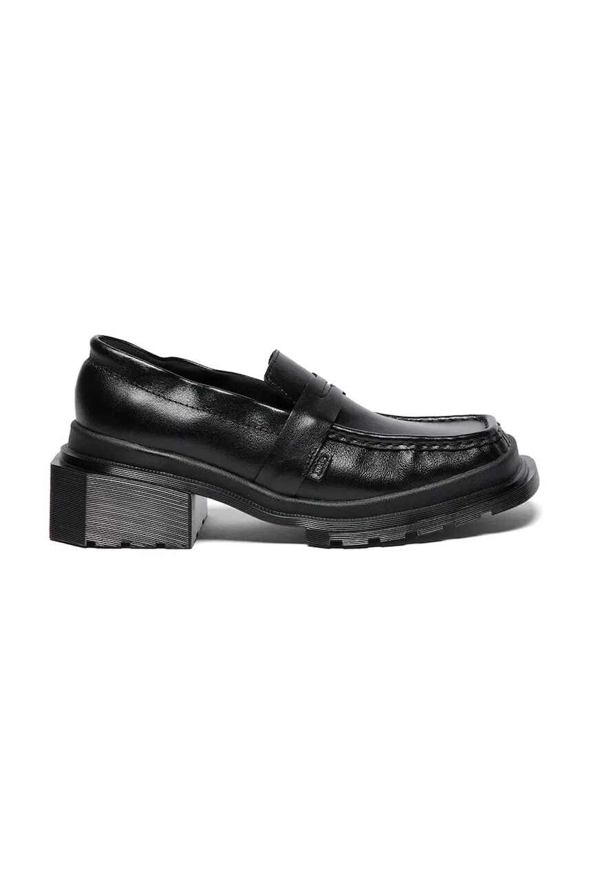 Kožené mokasíny Dr. Martens Maybole Loafer čierna farba, na platforme, DM42063001