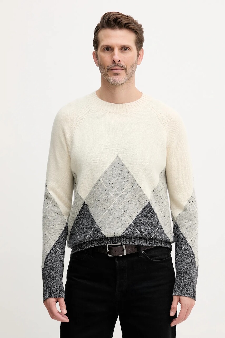 Sveter s prímesou vlny United Colors of Benetton béžová farba, 1NGVK10B2