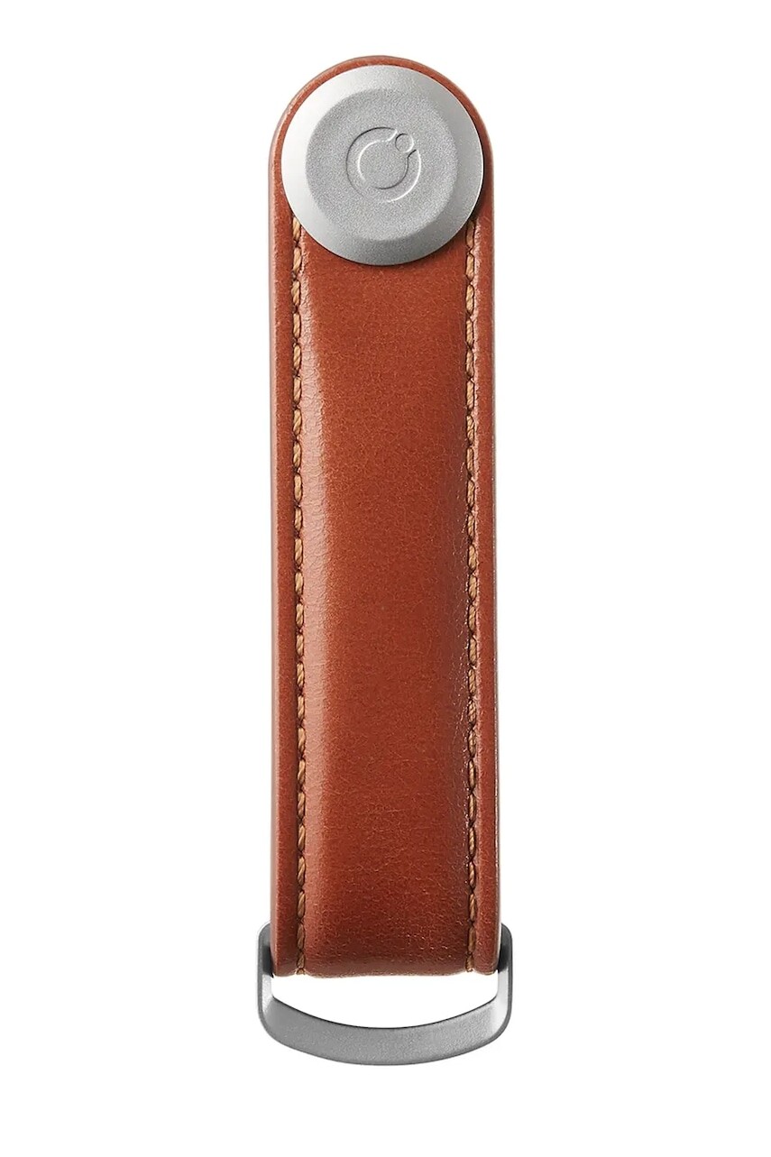 Kľúčenka Orbitkey Leather 8,5 cm oranžová farba