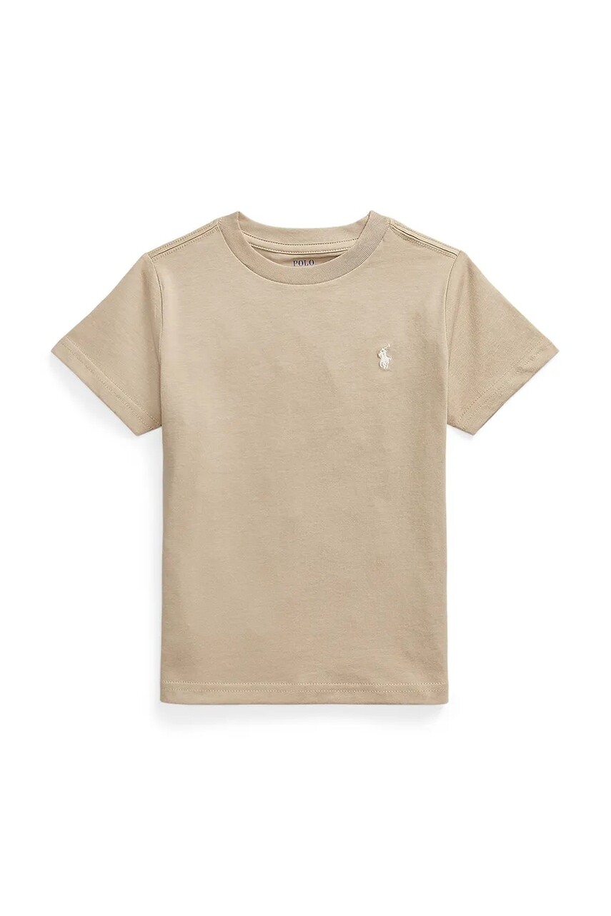 Detské bavlnené tričko Polo Ralph Lauren béžová farba, jednofarebné, 322832904187