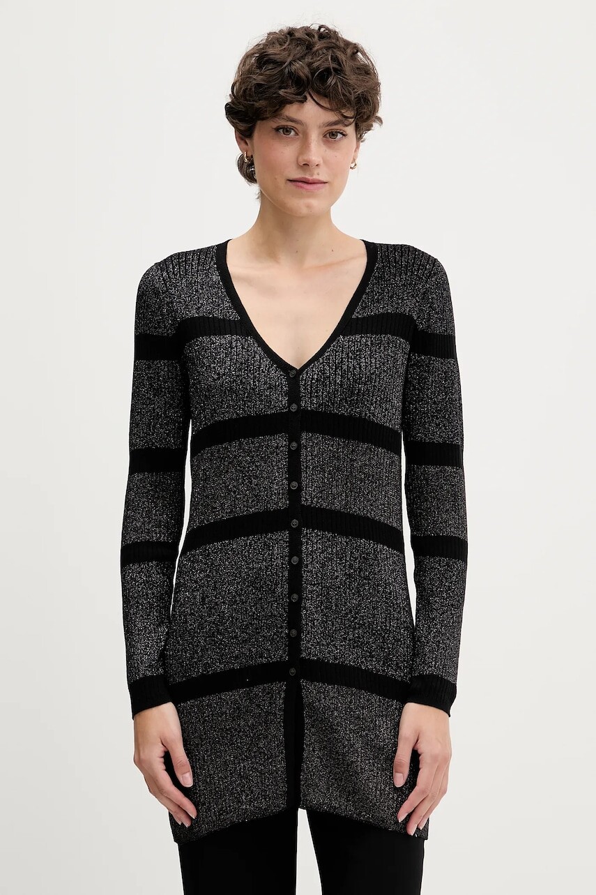 Kardigán Sisley čierna farba, ľahký, 1194L602O