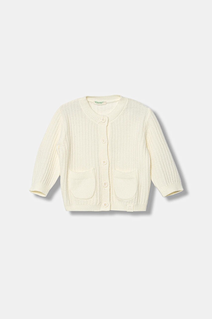 Kardigán pre bábätká United Colors of Benetton béžová farba, 16AKA5013