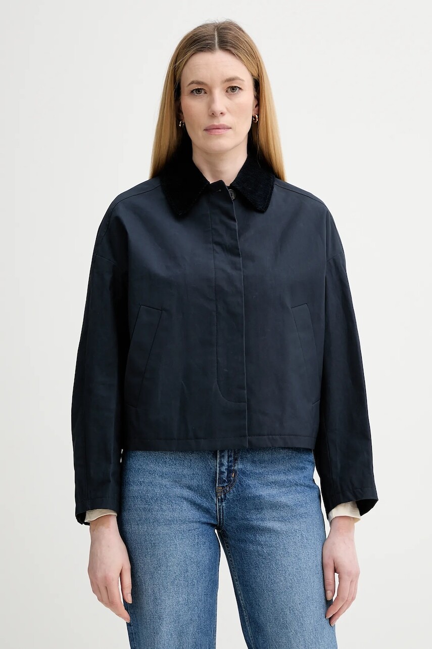 Bavlnená bunda A.P.C. Veste Becca tmavomodrá farba, prechodná, oversize, COHIL.F02990