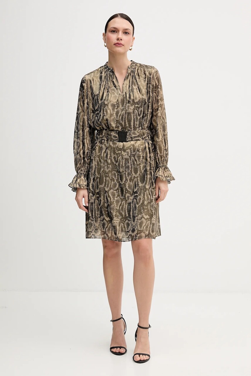 Šaty Marc Aurel zelená farba, mini, rovný strih, 6585-1010-93490