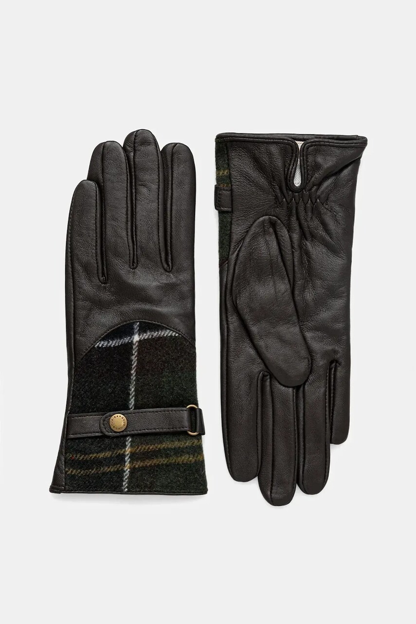 Kožené rukavice Barbour hnedá farba, LGL0037