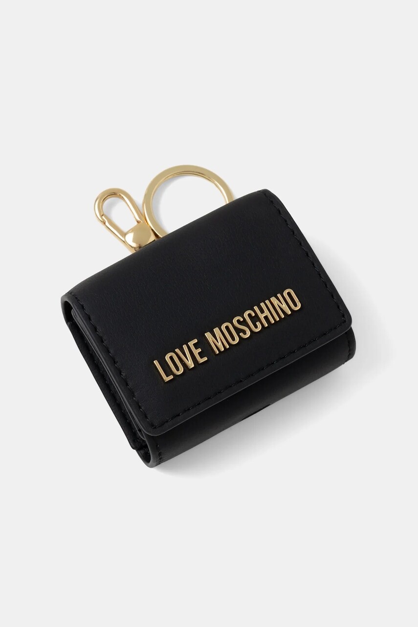 Puzdro na airpods Love Moschino čierna farba, JC5683PP0NKD0000