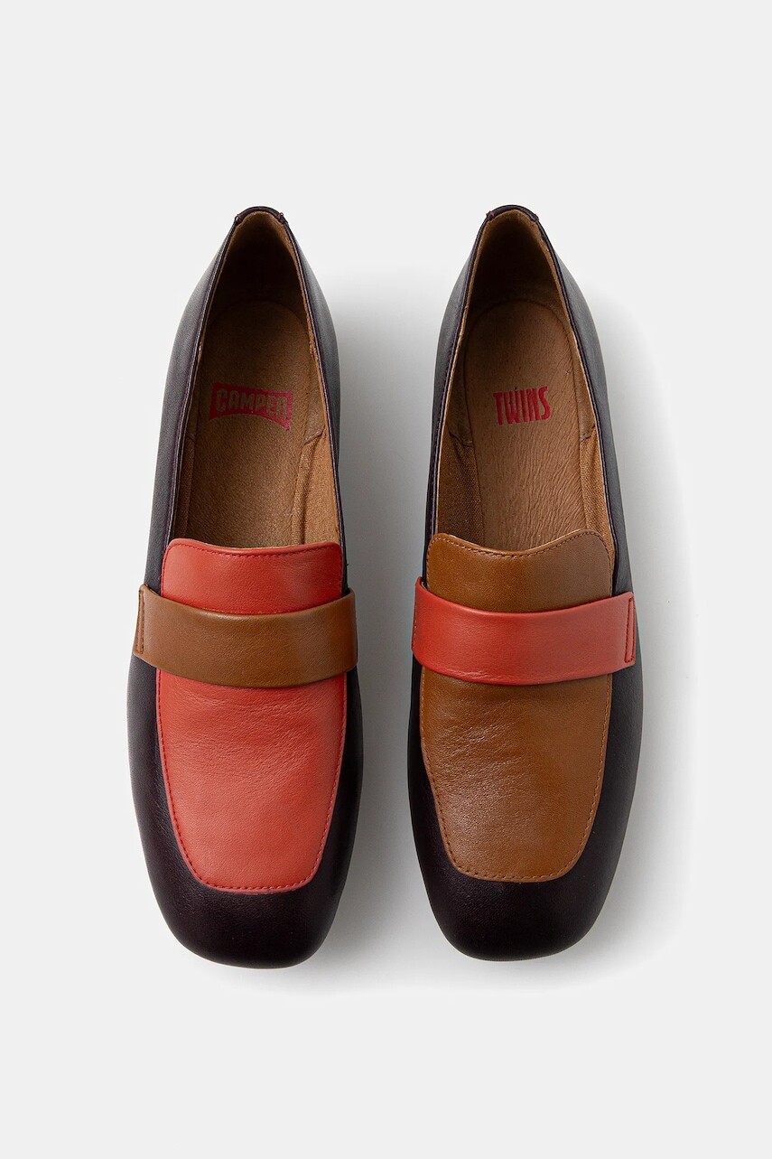 Kožené mokasíny Camper TWS bordová farba, na plochom podpätku, K200991-010