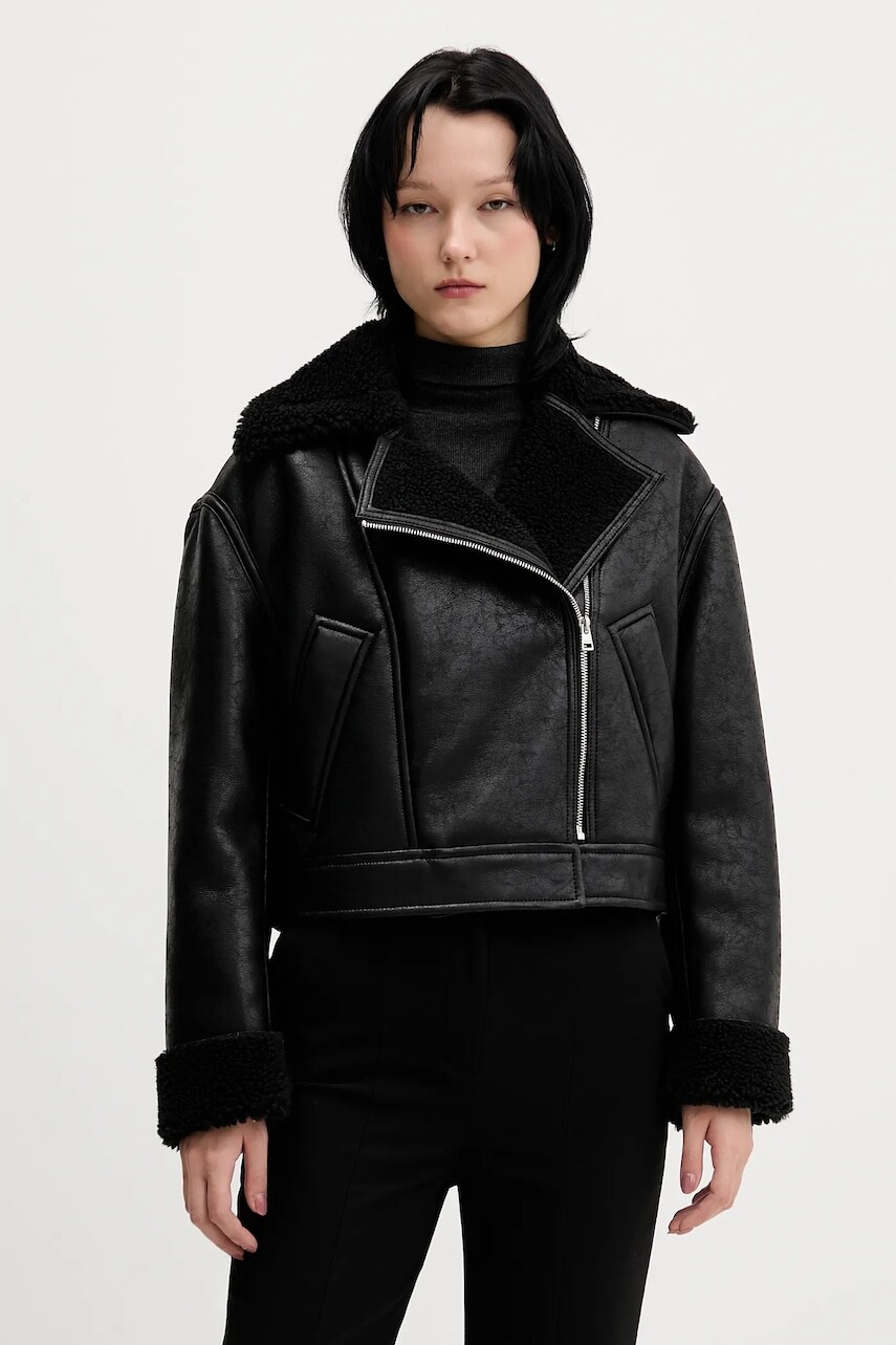 Bunda HUGO čierna farba, prechodná, 50546751