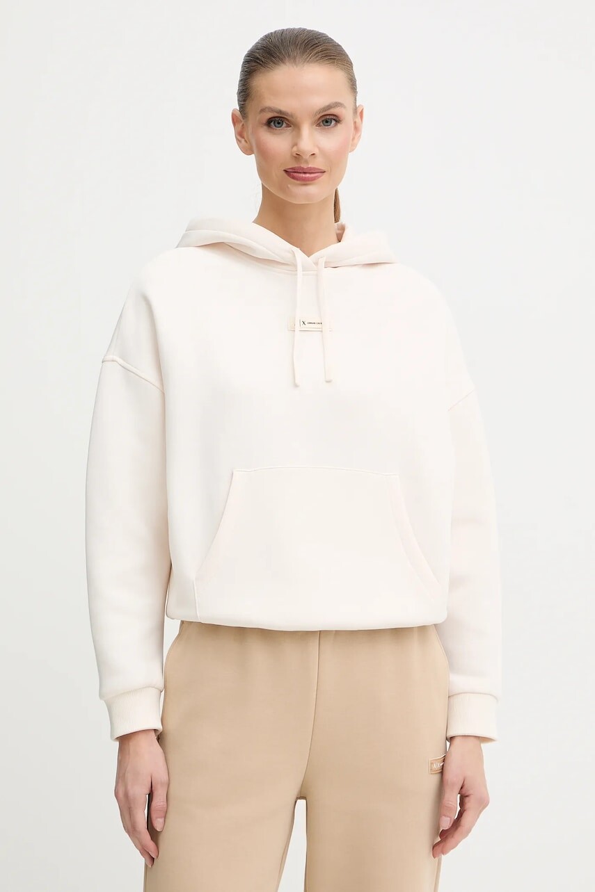 Mikina Armani Exchange béžová farba, s kapucňou, jednofarebná, XW000745 AF16134