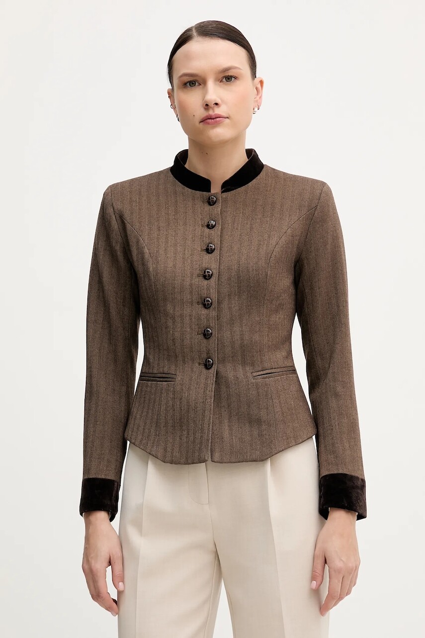 Sako Hoss Intropia hnedá farba, jednoradové, vzorované, 5472062