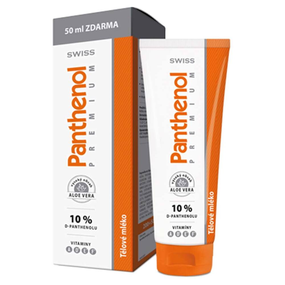 SWISS Panthenol premium telové mlieko 200 + 50 ml zdarma