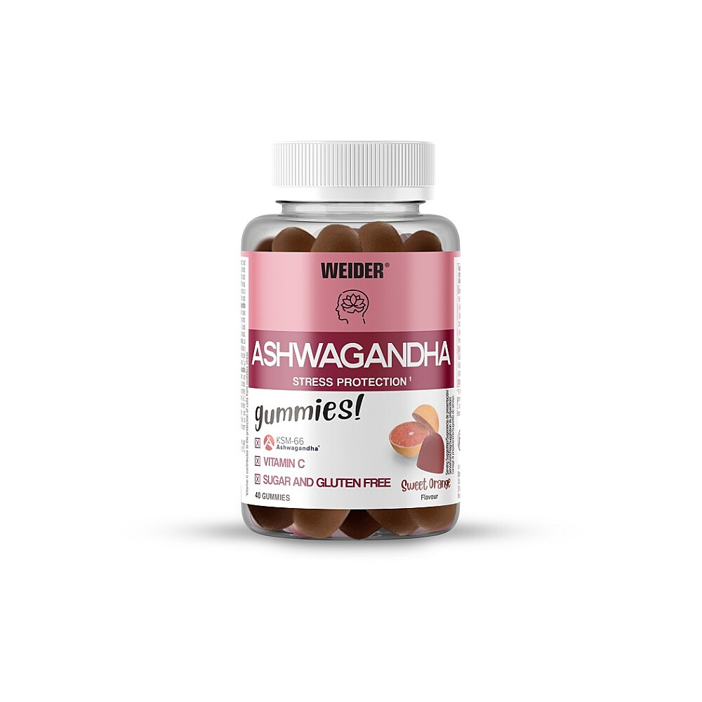 WEIDER Ashwagandha gumové cukríky s vitamínom C sweet orange 40 kusov