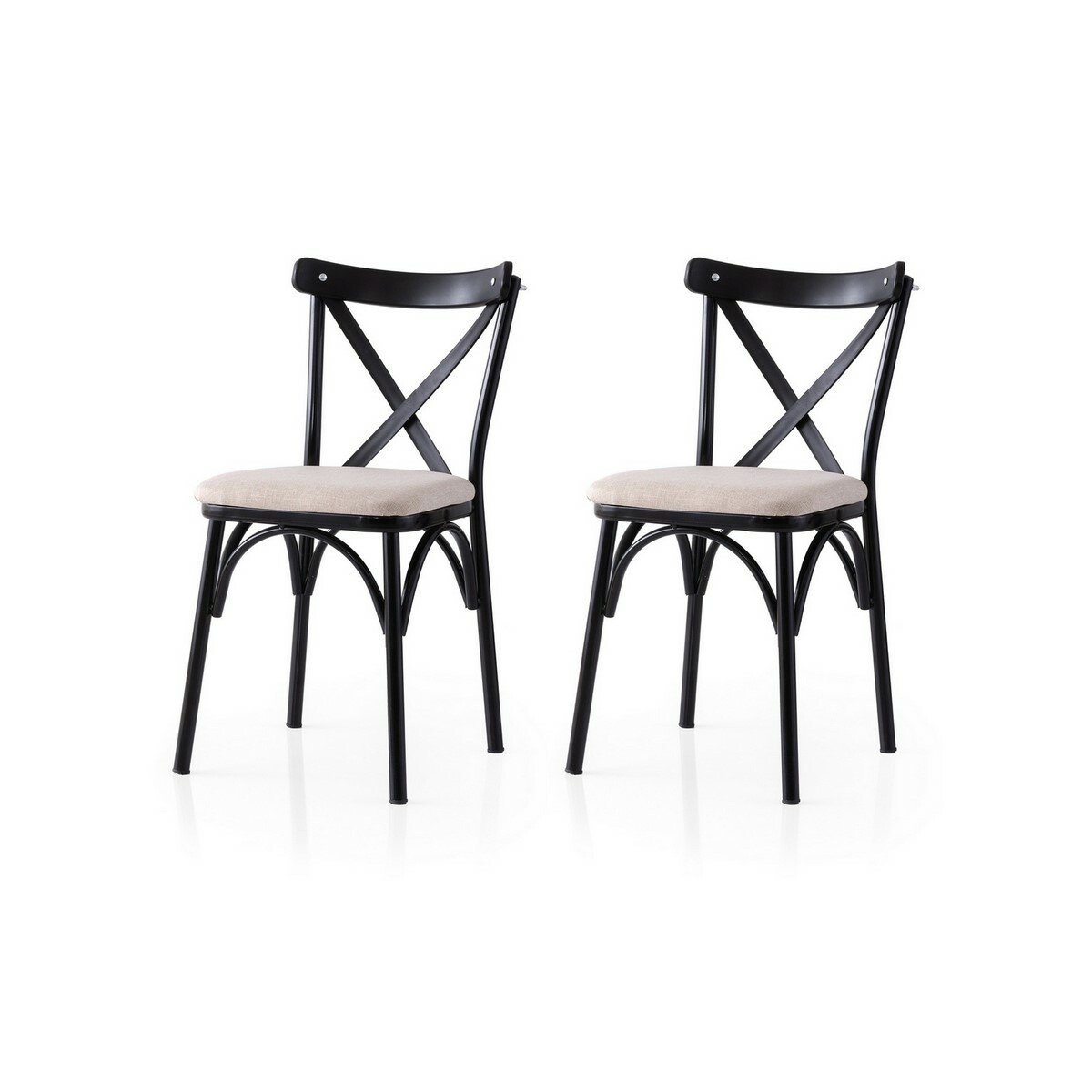 Súprava jedálenských stoličiek Ekol Cream and Black, 2 ks