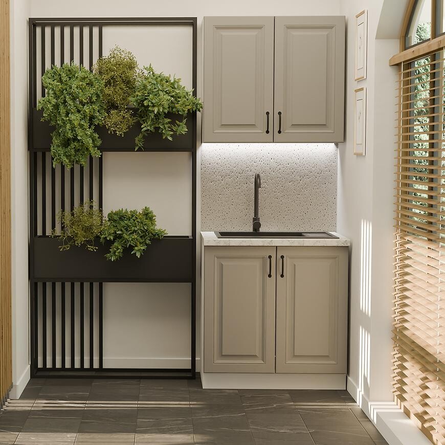 Kuchynská Linka Stilo Clay grey/biela 80cm bez pracovnej dosky